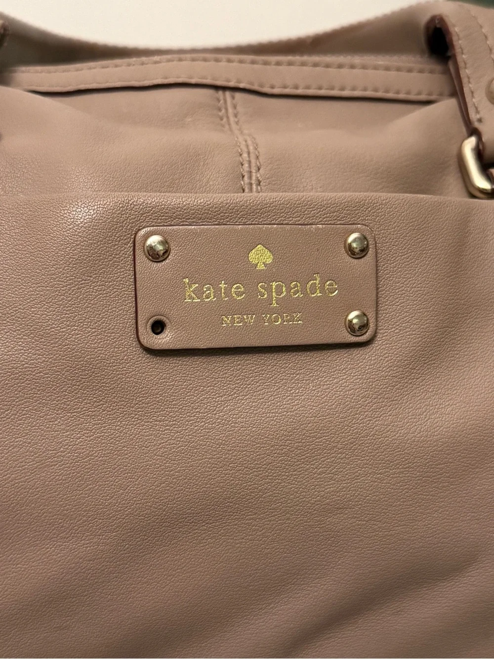 Kate Spade Baxter Street Catalina Taupe Leather Satchel Handbag